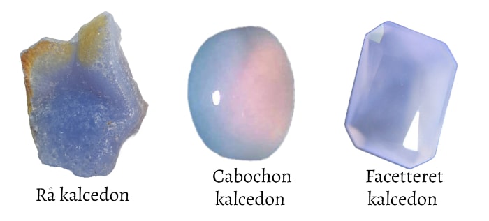 kalcedon sten med en lyseblå og lyserød farve