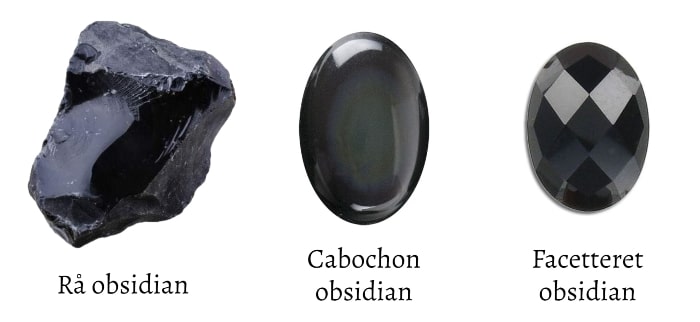 obsidian sten med kulsorte farver