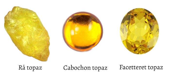 rå citron topaz cabochon topaz og facetteret topaz sten